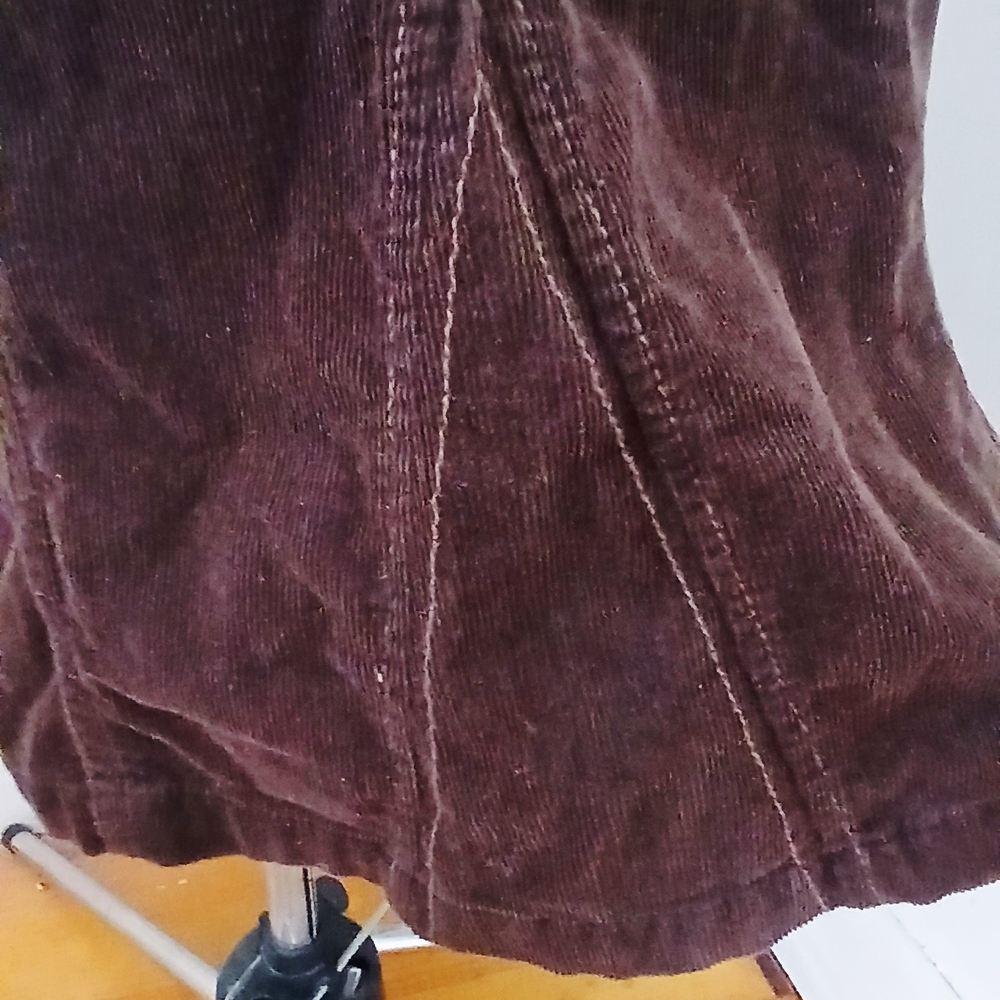 UNIONBAY Vintage Casual Chocolate Brown Cotton Corduroy Skirt Pockets - Picture 7 of 10